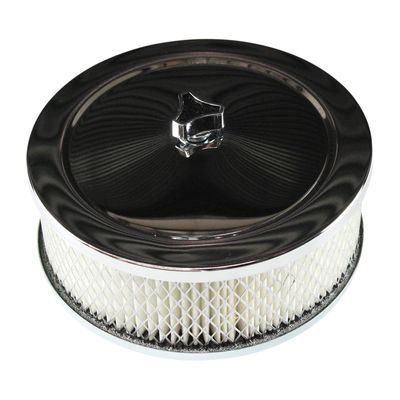 Chrome Air Filter/Air Cleaner 6-3/8"Wide x 2"Tall Suit 2-5/16" Single Barrel Stromberg Carb