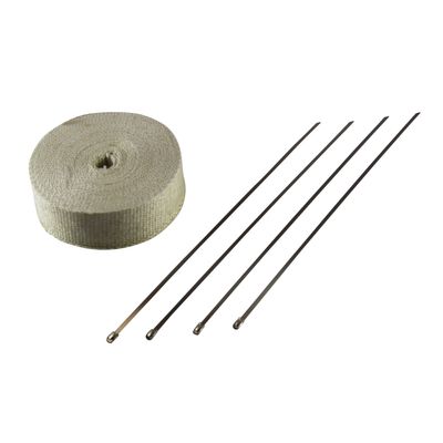 Exhaust Wrap 50mm(2 Exhaust Wrap 50mm(2") x 15mt(50ft) with 4 Stainless Steel Lock Tie Rated 650'C