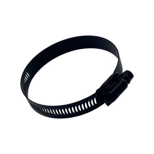 Single Stainless Steel Worm Gear 50-70mm Band Hose Clamp - Black