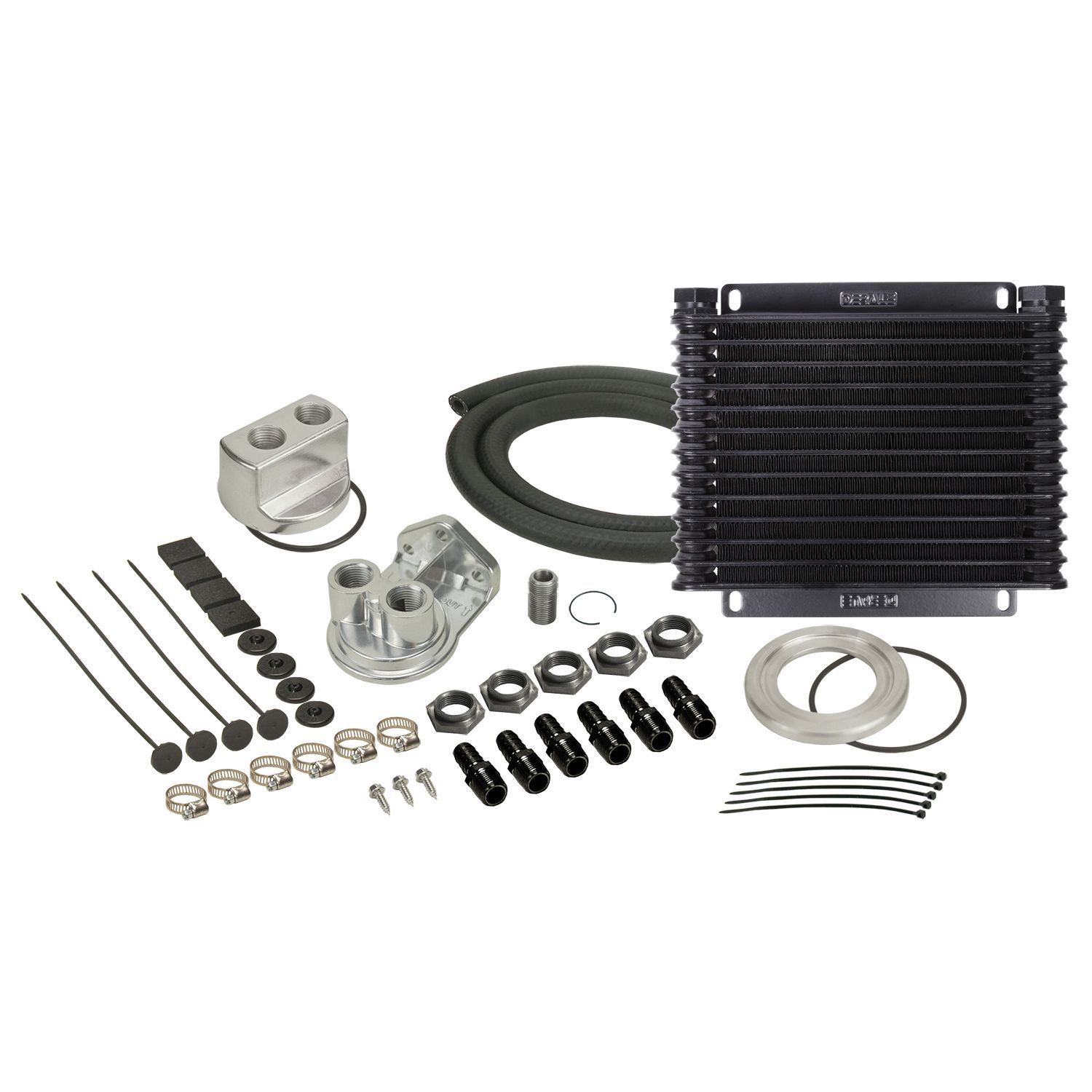 Derale 6 Pass Engine Cooler + Universal Oil Filter Relocation Kit 15451 Derale 6 Pass Engine Cooler + Universal Oil Filter Relocation Kit 15451