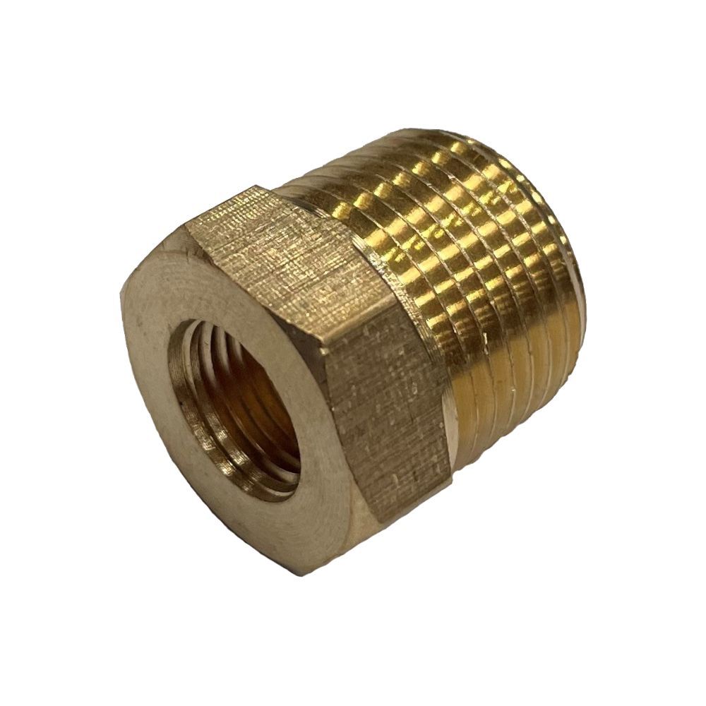 Brass Reducing Hex Bush 3/8" (16.7mm) Male to 1/8" (8.6mm) Female BSP Thread
