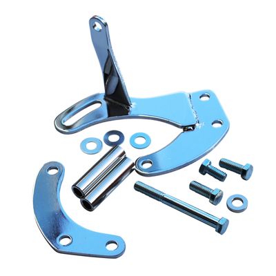 Power Steering Pump Chrome Steel Bracket Kit Chevrolet Sm Block Swp Power Steering Pump Chrome Steel Bracket Kit Chevrolet Sm Block Swp