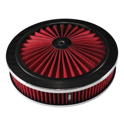 Extraflow Red Chrome Air Filter/Air Cleaner 9 Extraflow Red Chrome Air Filter/Air Cleaner 9"x 2" Assy fit Stromberg 2-5/16" Base