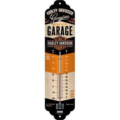 Thermometer Harley Davidson Garage C'+F' 6.5cm x 28cm In Hang Sell