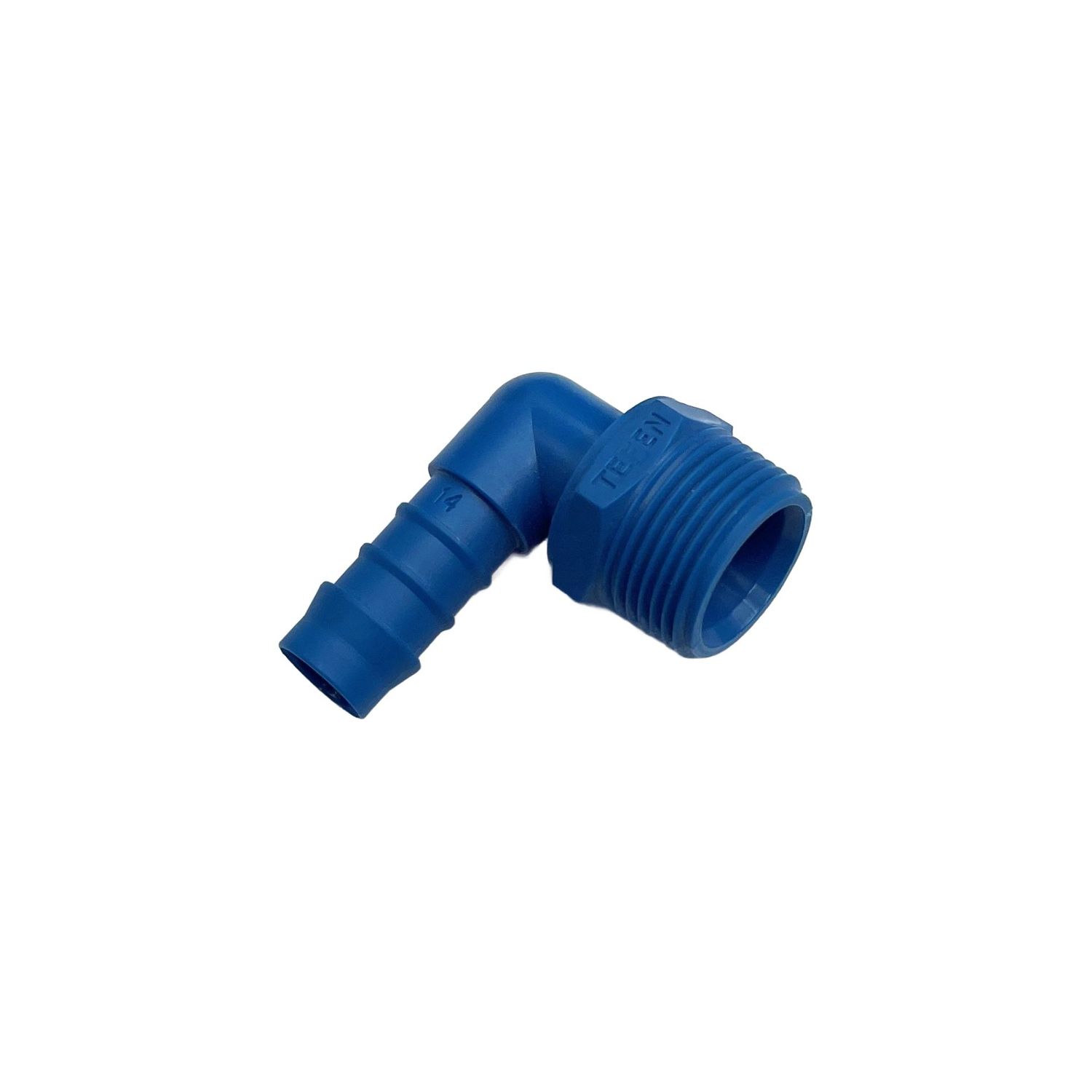 Nylon Plastic Male Elbow Tail Fitting 9/16" (14mm) Hose Tube End to X 3/4" (26.4mm) Male BSP Thread