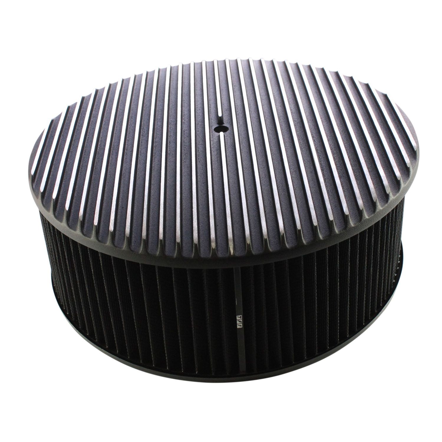Black Alloy Full Finned Air Filter/Air Cleaner 14 Black Alloy Full Finned Air Filter/Air Cleaner 14" x 5" Holley Edelbrock Black Cotton Filte