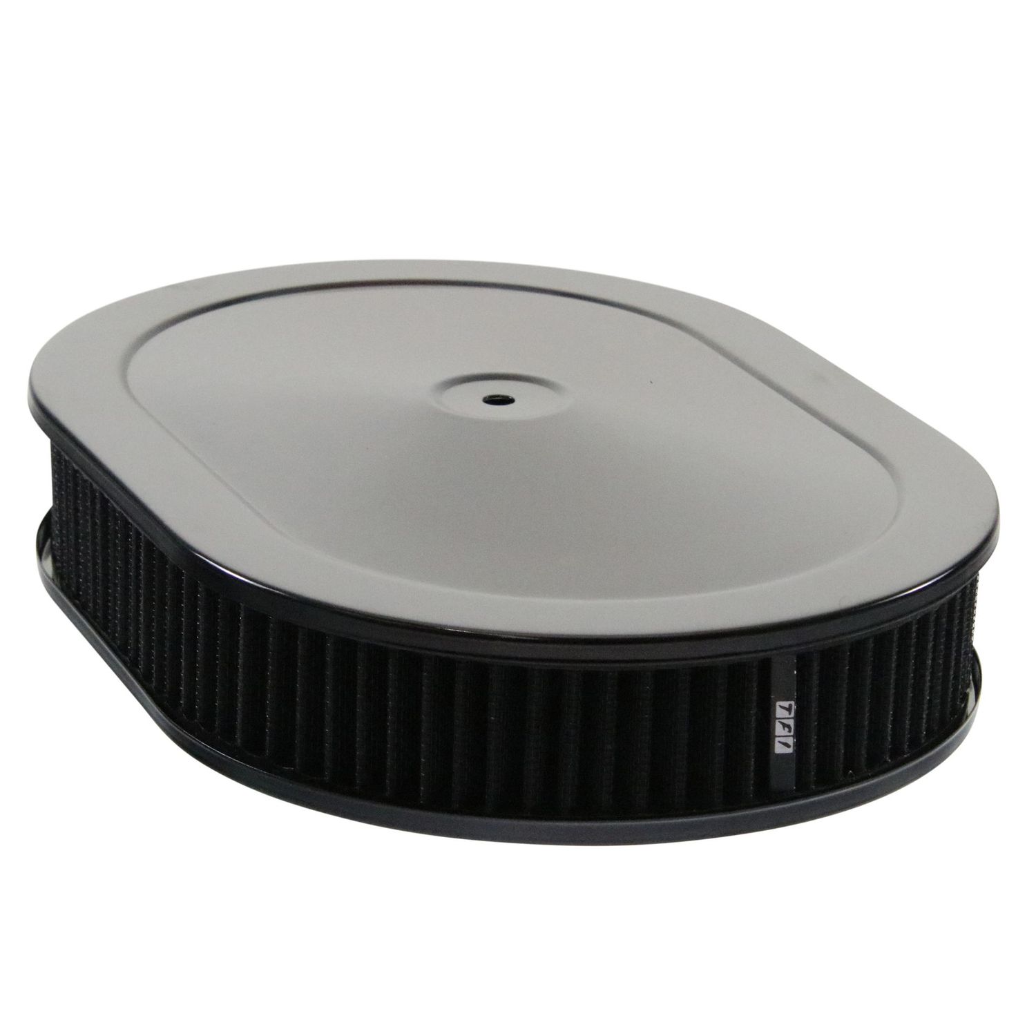 Oval Black Steel Air Filter/Air Cleaner 12" x 2" Holley Edelbrock Quadrajet Black Filter