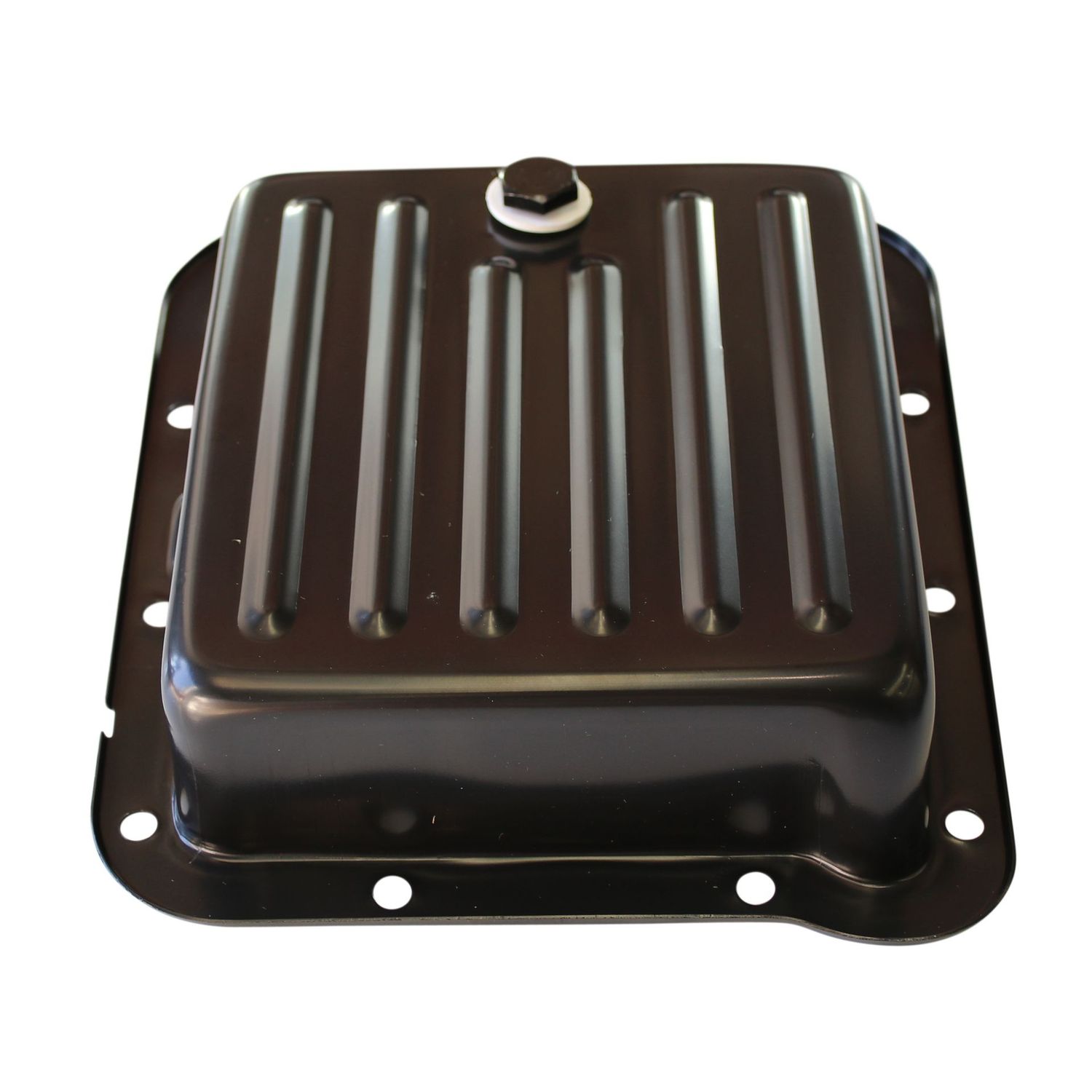 Transmission Pan Ford C4 OEM 2-3/8 Transmission Pan Ford C4 OEM 2-3/8" Depth Black Steel Finned Case Fill