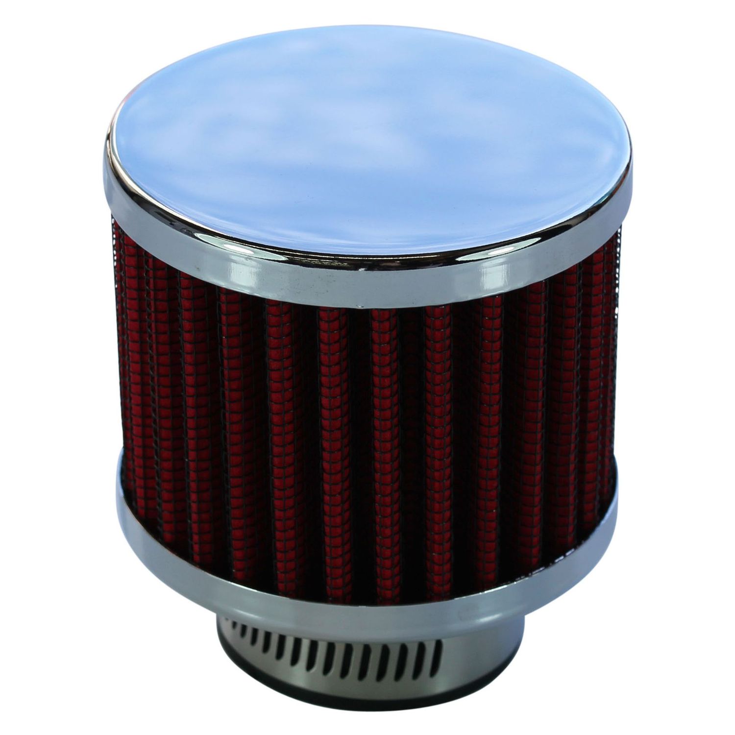 Valve Rocker Cover Breather Clamp On 1-1/2"(38mm) Id Chrome Top Red Element