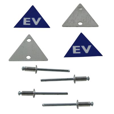 Electric Vehicle Tag Number Plate Metal Tag Kit with Decals + Rivets (Set of 2) Electric Vehicle Tag Number Plate Metal Tag Kit with Decals + Rivets (Set of 2)