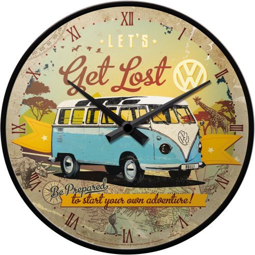 Wall Clock VW Get Lost Kombi - 30cm Wall Clock VW Get Lost Kombi - 30cm