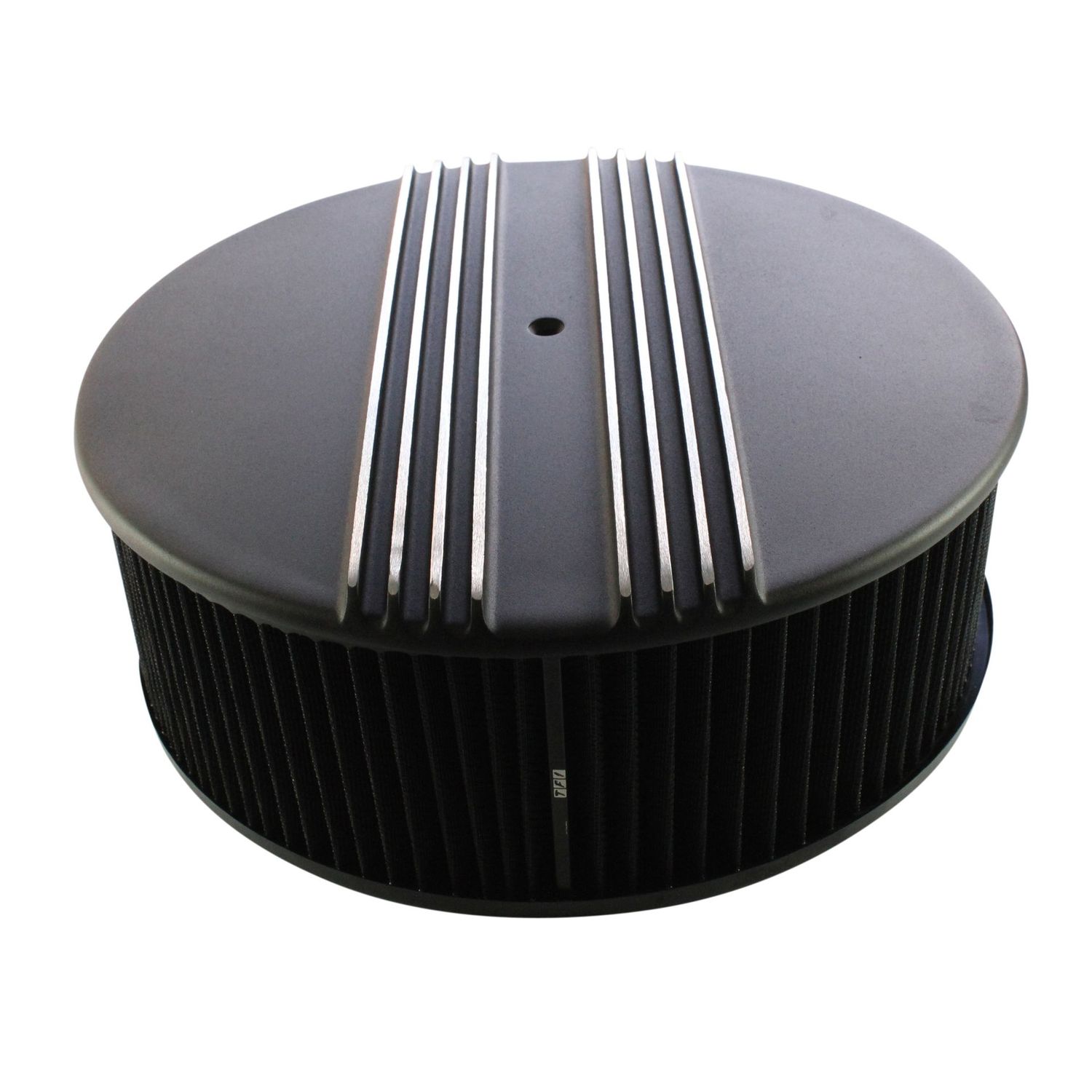 Black Alloy Dual Centre Finned Air Filter/Air Cleaner 14 Black Alloy Dual Centre Finned Air Filter/Air Cleaner 14" x 5" Holley Edelbrock Black Filte