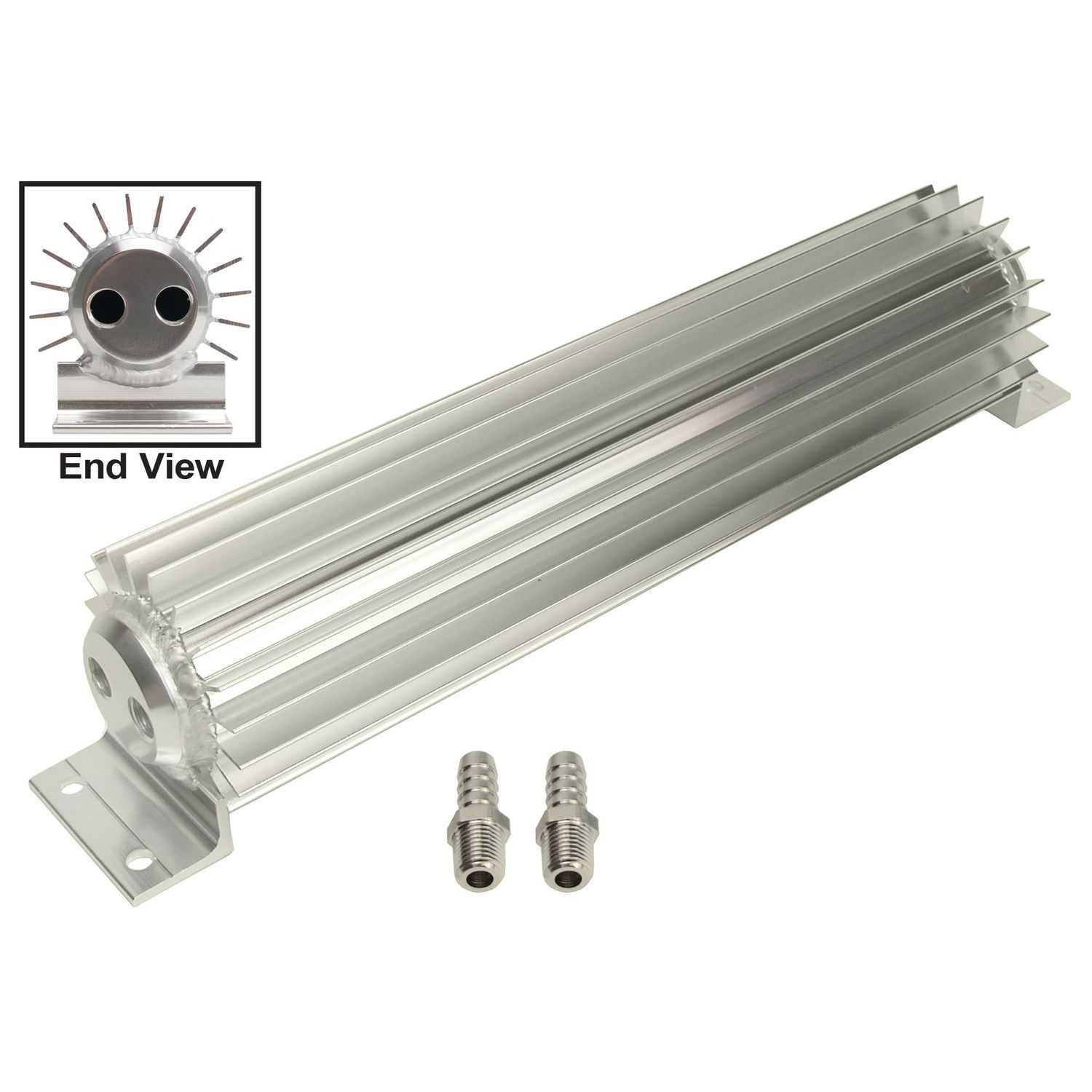 Aluminium Heat Sink Fluid Cooler 10-1/4" x 3". 1/4" Npt Inlet Derale (Old) 13260