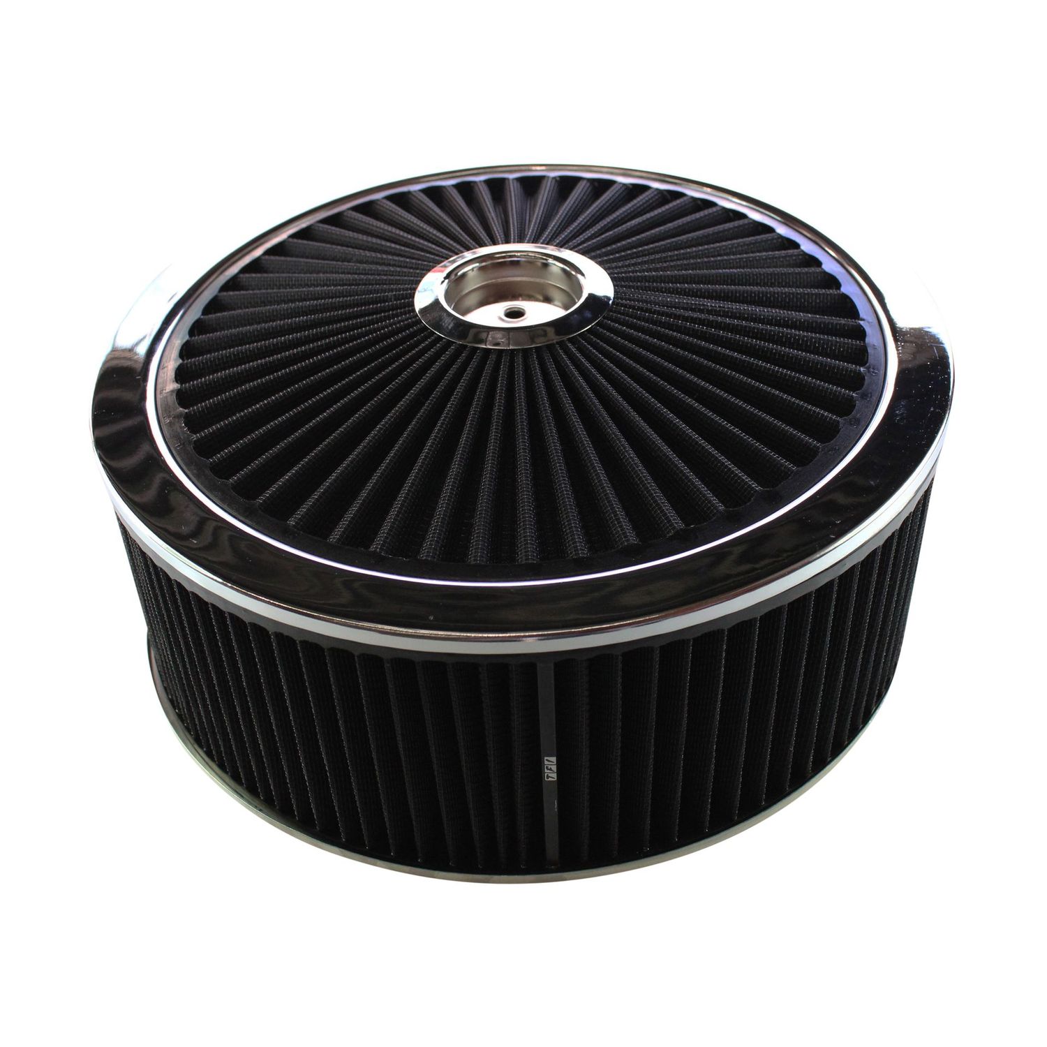 Extraflow Black Chrome Air Filter/Air Cleaner 14"x 5" Holley Edelbrock Recessed Base