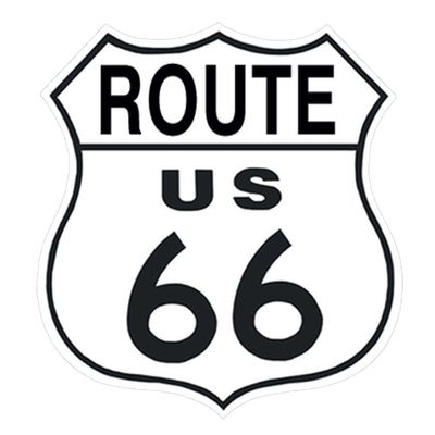 Route 66 Shield Cut to Shape Embossed Metal Sign Reproduction 28cm x 28cm Route 66 Shield Cut to Shape Embossed Metal Sign Reproduction 28cm x 28cm