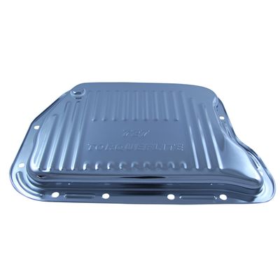 Transmission Pan Chrysler Torqueflite 727 OEM Height Chrome Steel Finned