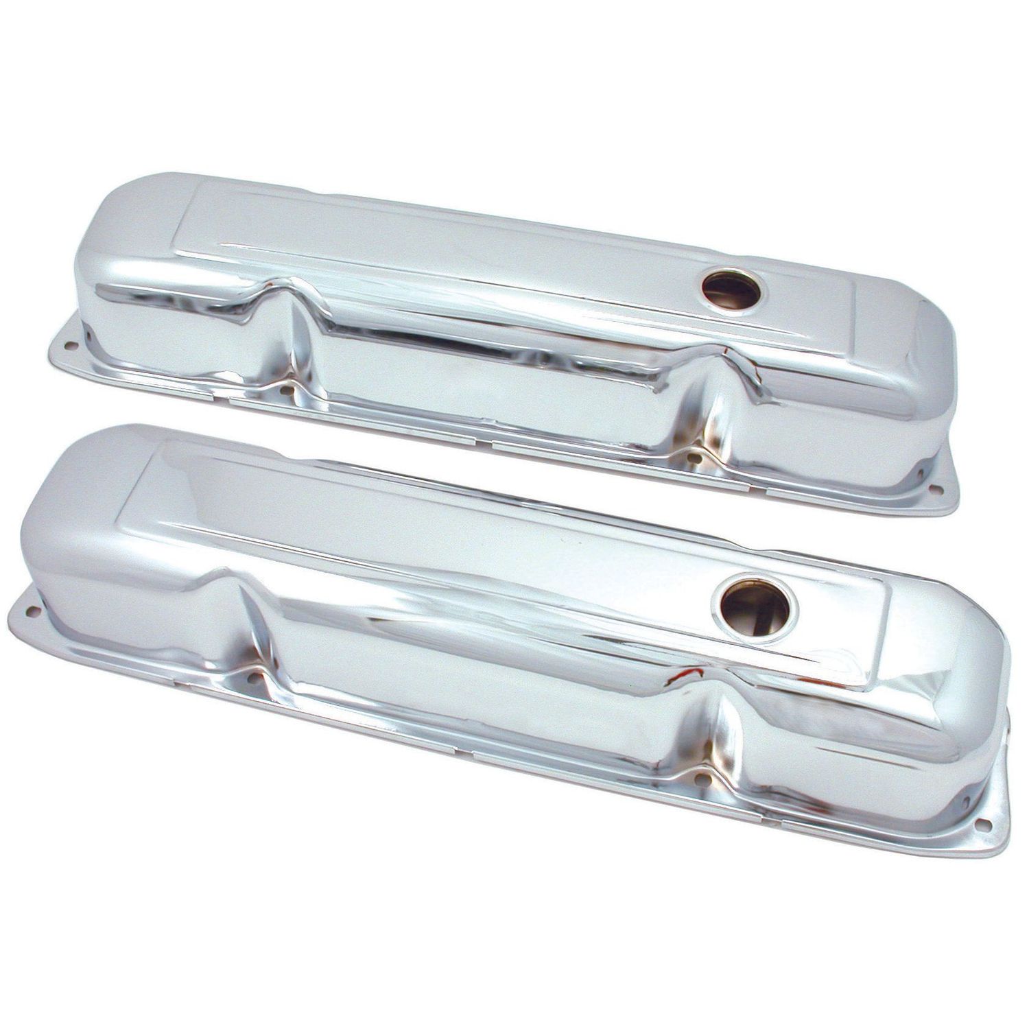 Valve Rocker Covers Chrome Chrysler BB V8 361-383-400-413-426-440 OEM Height Baffled-pr