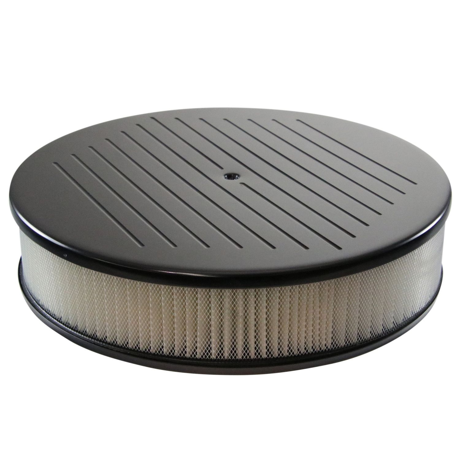Black Ball Milled Aluminium Air Filter/Air Cleaner 14" x 3" Holley Edelbrock Paper Filter