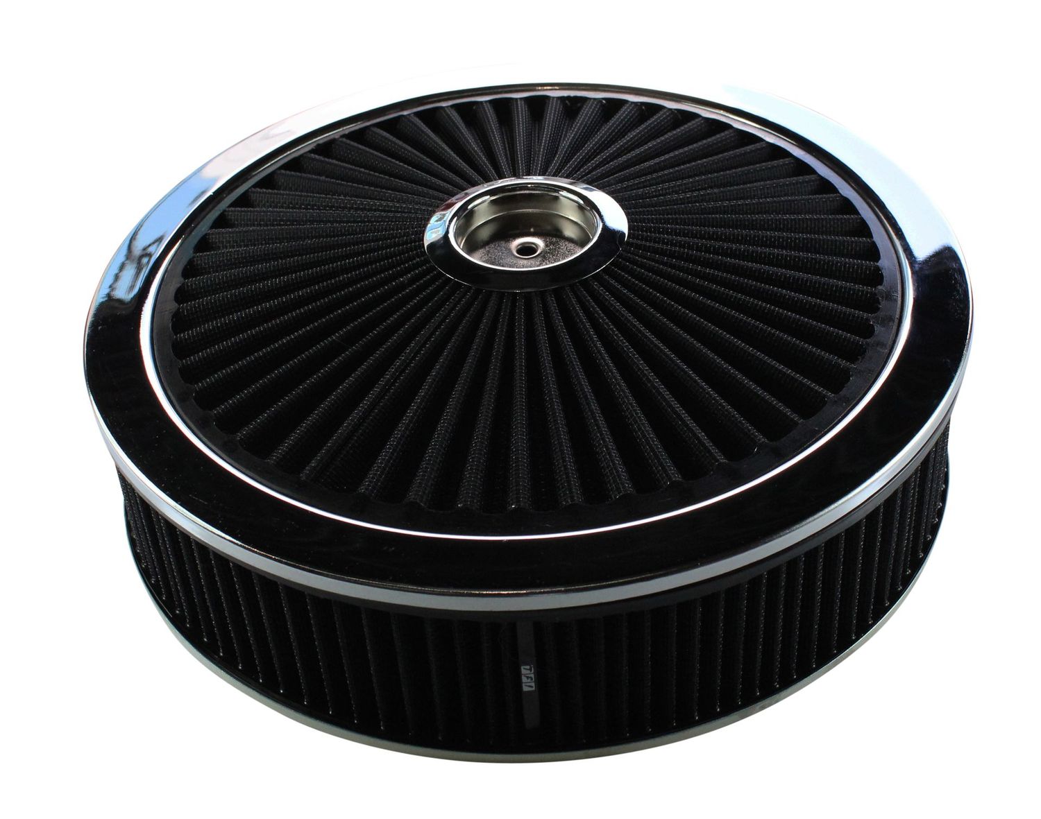 Extraflow Black Chrome Air Filter/Air Cleaner 14"x 3" Holley Edelbrock Recessed Base
