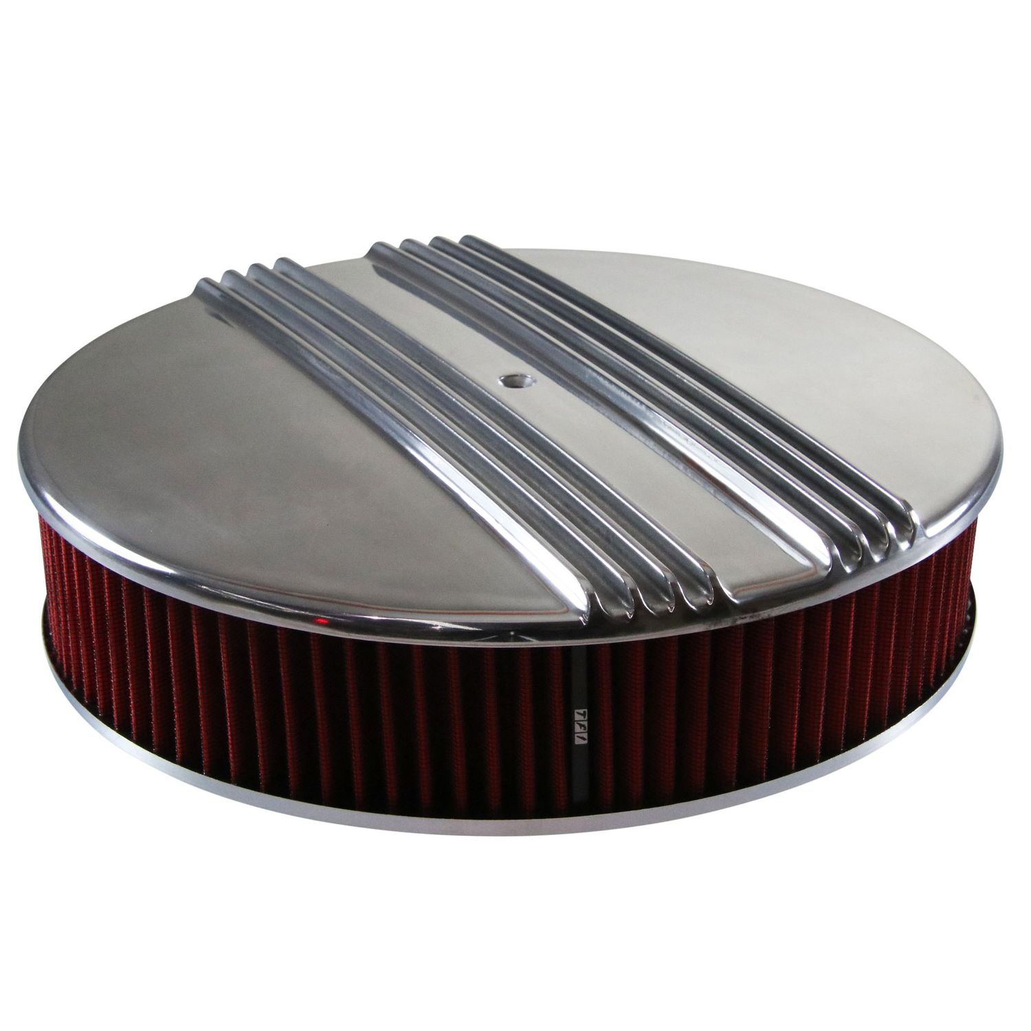 Dual Centre Finned Aluminium Air Filter/Air Cleaner 14" x 3" Holley Edelbrock Red Filter