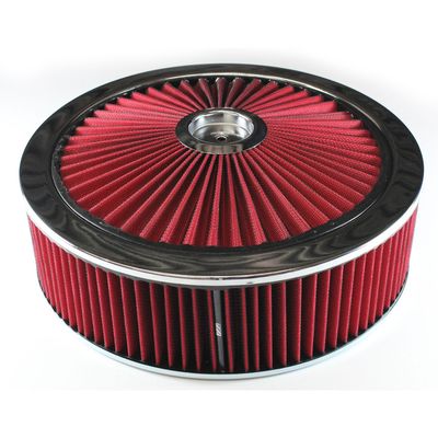 Extraflow Red Chrome Air Filter/Air Cleaner 14 Extraflow Red Chrome Air Filter/Air Cleaner 14" x 4" Holley or Holden Quadrajet Base