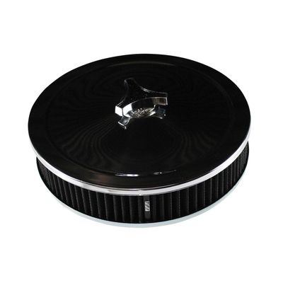Chrome Air Filter/Air Cleaner 9" Wide x 2" Tall Weber 32/36 Dgv Dgav Carb Black Element