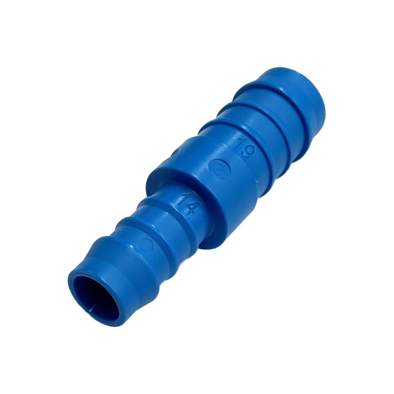 Nylon Plastic Straight Reducing Joiner 3/4 Nylon Plastic Straight Reducing Joiner 3/4" (19.1mm) to 9/16" (14mm) Hose Tube End