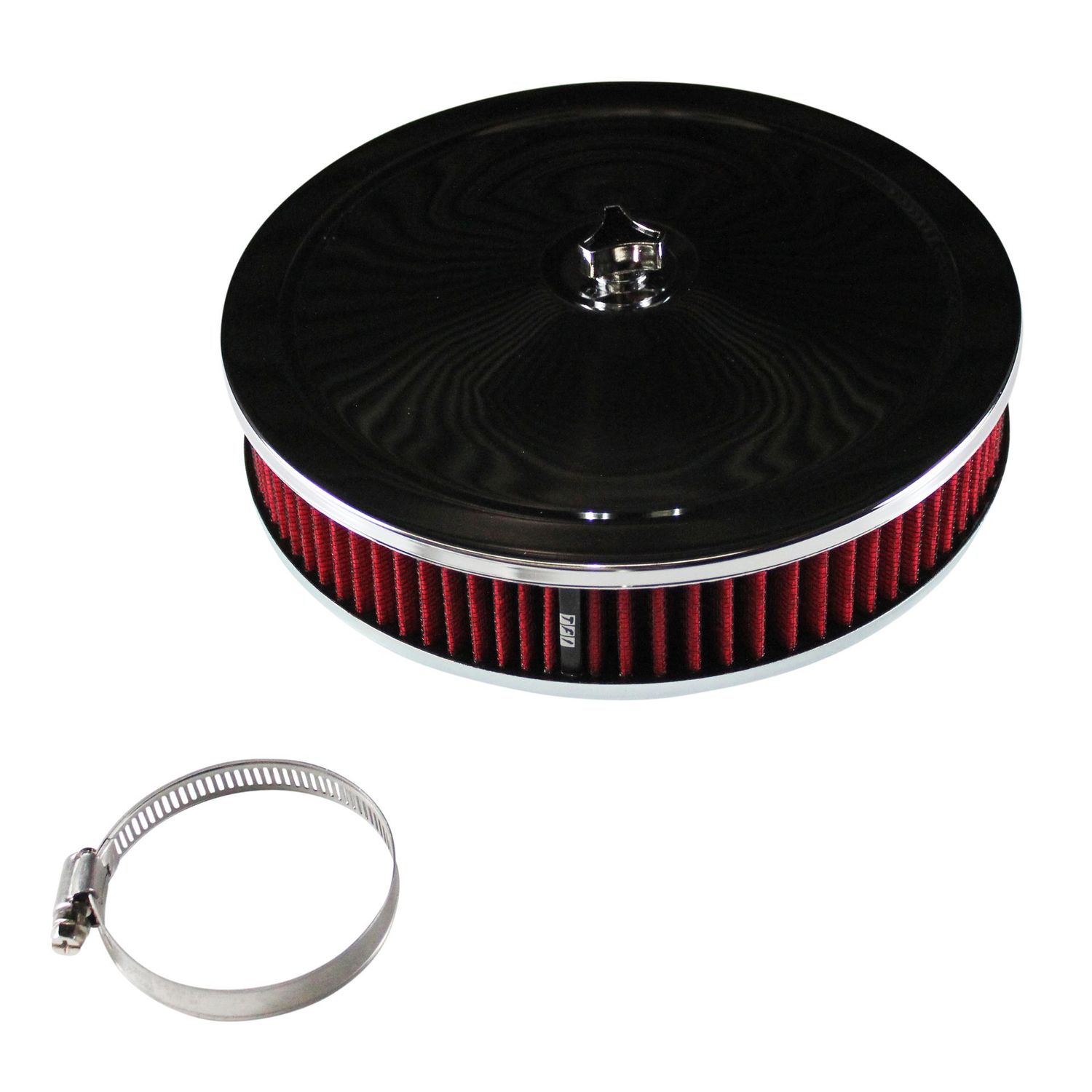 Chrome Air Filter/Air Cleaner 9 Chrome Air Filter/Air Cleaner 9" Wide x 2" Tall Suit 2-5/16" Stromberg Carb Red Element