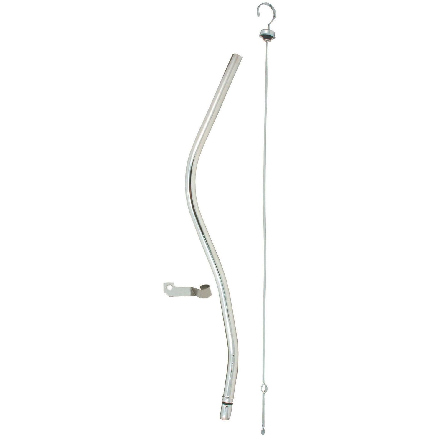 Transmission Dipstick Tube GM Turbo TH350 TH400 Adjustable Bracket Chrome Finish