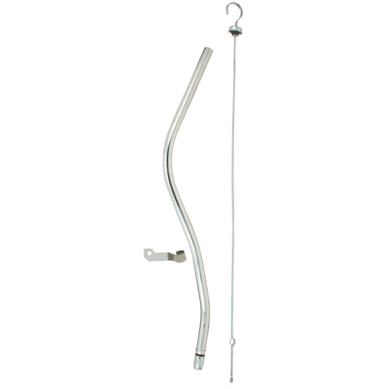 Transmission Dipstick Tube GM Turbo TH350 TH400 Adjustable Bracket Chrome Finish