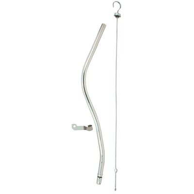 Transmission Dipstick Tube GM Turbo TH350 TH400 Adjustable Bracket Chrome Finish
