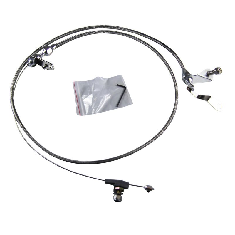 Kickdown Assembly Ford C-6 Braided Stainless Outer with hardware