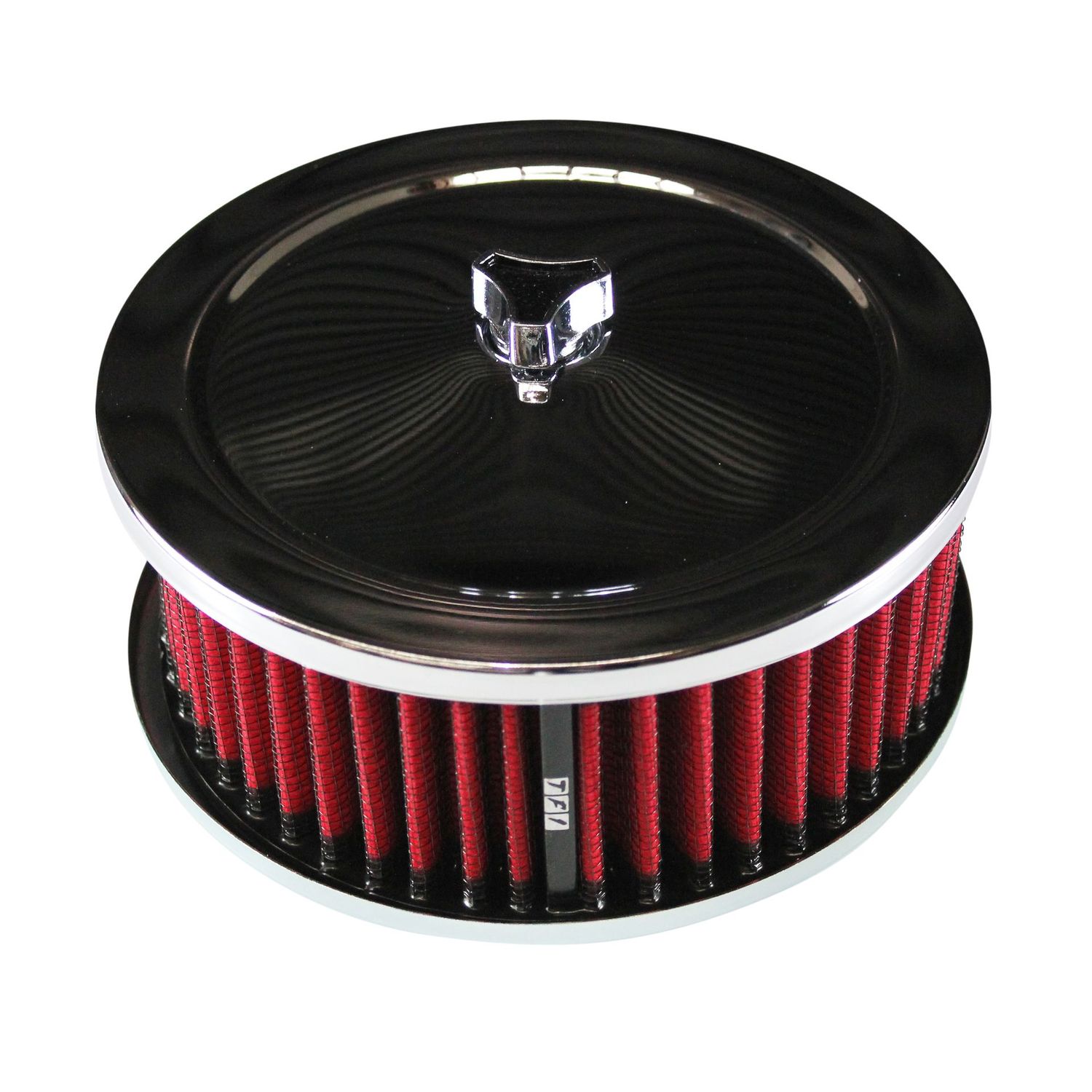 Chrome Air Filter/Air Cleaner 6-3/8" Wide x 2-1/2" Tall Suit 2-5/8" Carb Red Washable Elem