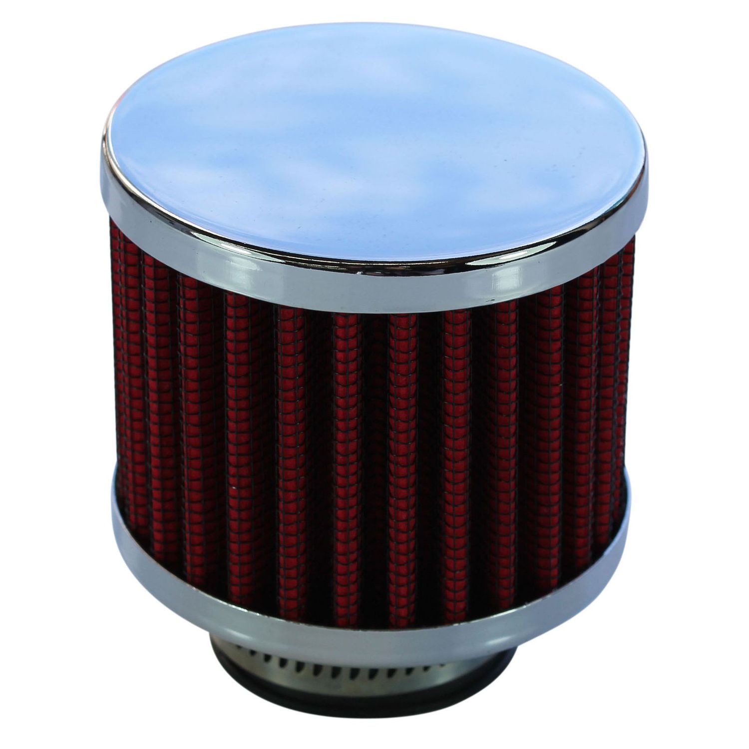 Valve Rocker Cover Breather Clamp On 1-3/8"(35mm) Id Chrome Top Red Element