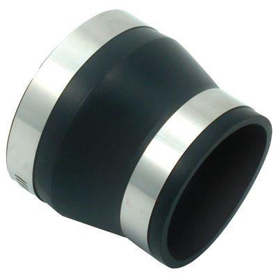 Air Intake Coupler Reducer 4 Inch-3.5 Inch Black with Hose Clamps