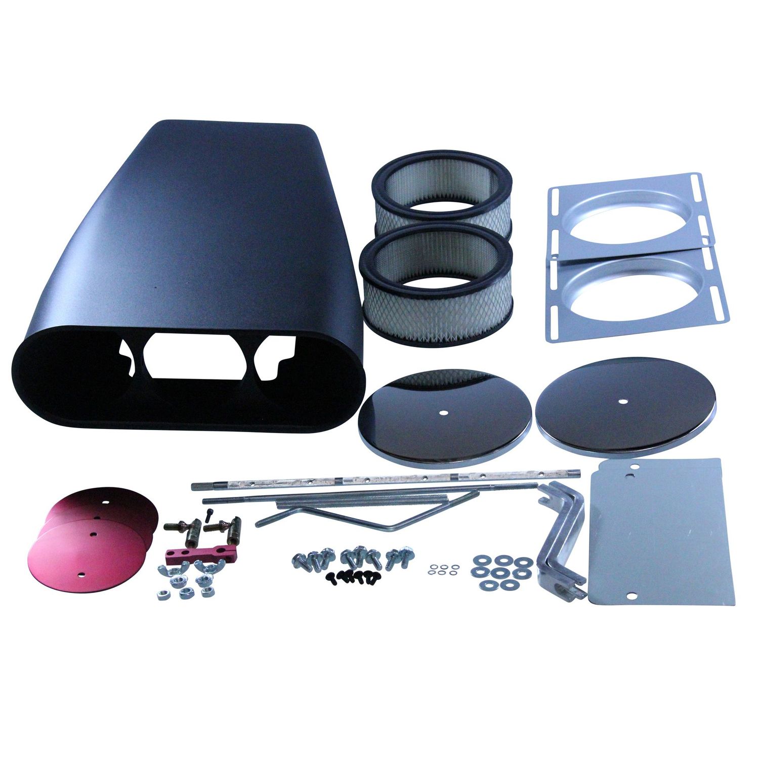 Street Scoop Plain (Mr Gasket Style) Bug Catcher Single/Dual Carb Black 20-1/2"