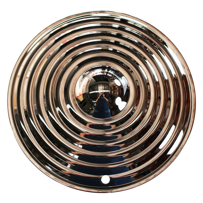 Ripple Flying Saucer Stardust 15" Chrome Steel Hot Rod Hubcaps Wheel Cover