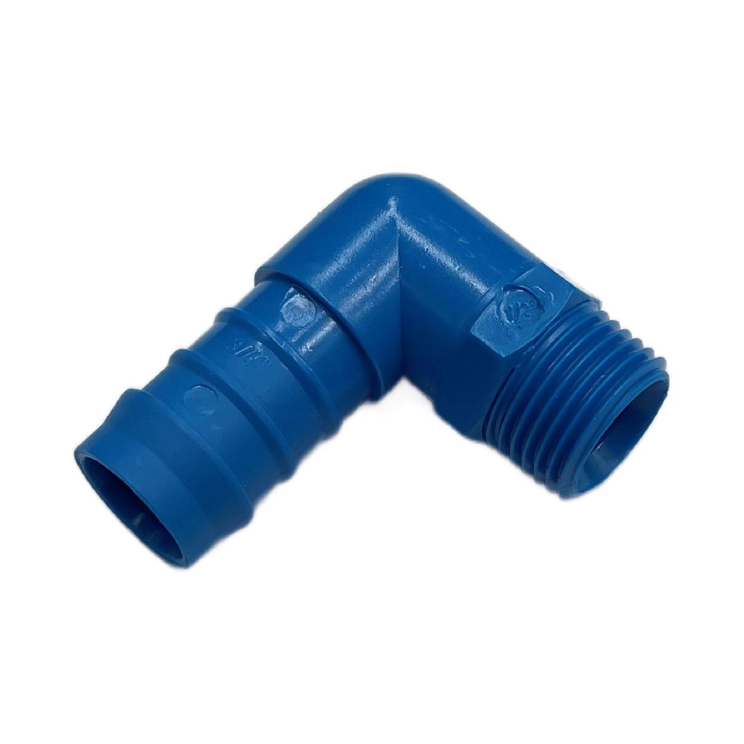 Nylon Plastic Male Elbow Tail Fitting 3/4" (19.1mm) Hose Tube End to 1/2" (21mm) Male BSP Thread