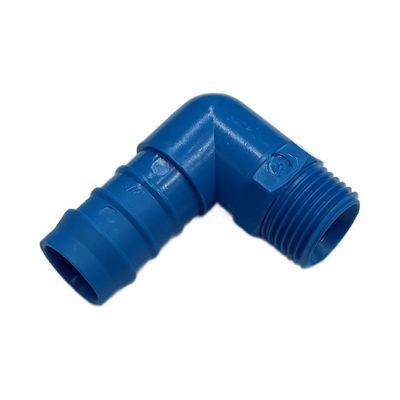 Nylon Plastic Male Elbow Tail Fitting 3/4" (19.1mm) Hose Tube End to 1/2" (21mm) Male BSP Thread