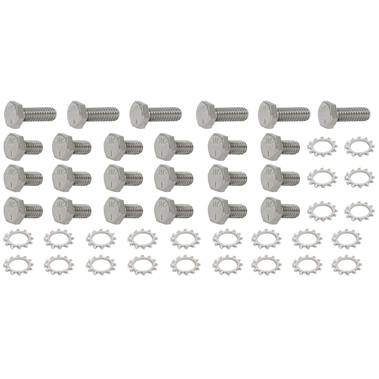 Oil Pan Bolt Kit Ford Cleveland/Windsor Chrome Hex Head with Washers Oil Pan Bolt Kit Ford Cleveland/Windsor Chrome Hex Head with Washers