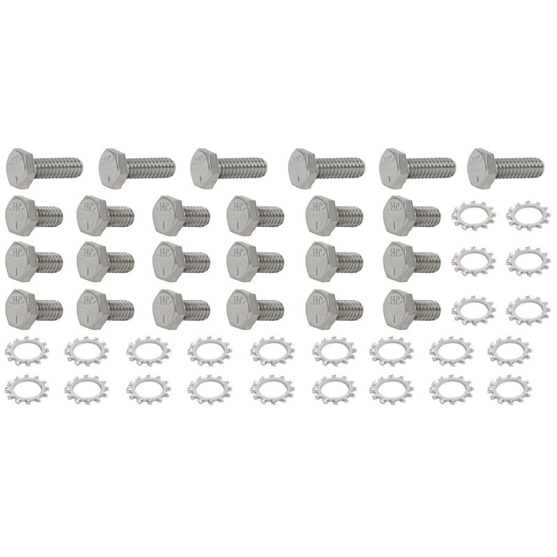Oil Pan Bolt Kit Ford Cleveland/Windsor Chrome Hex Head with Washers
