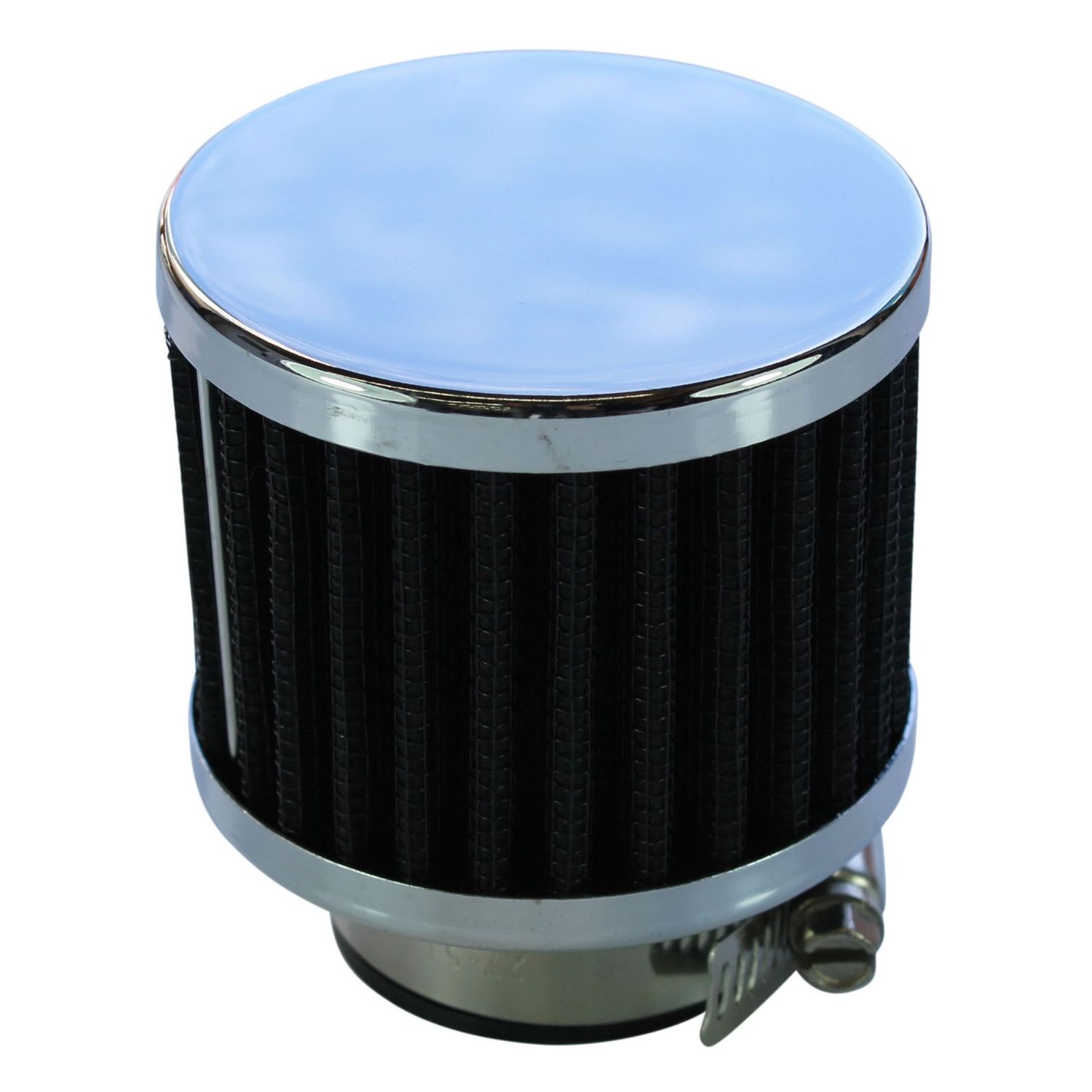 Valve Rocker Cover Breather Clamp On 1-3/8 Valve Rocker Cover Breather Clamp On 1-3/8"(35mm) Id Chrome Top Black Element