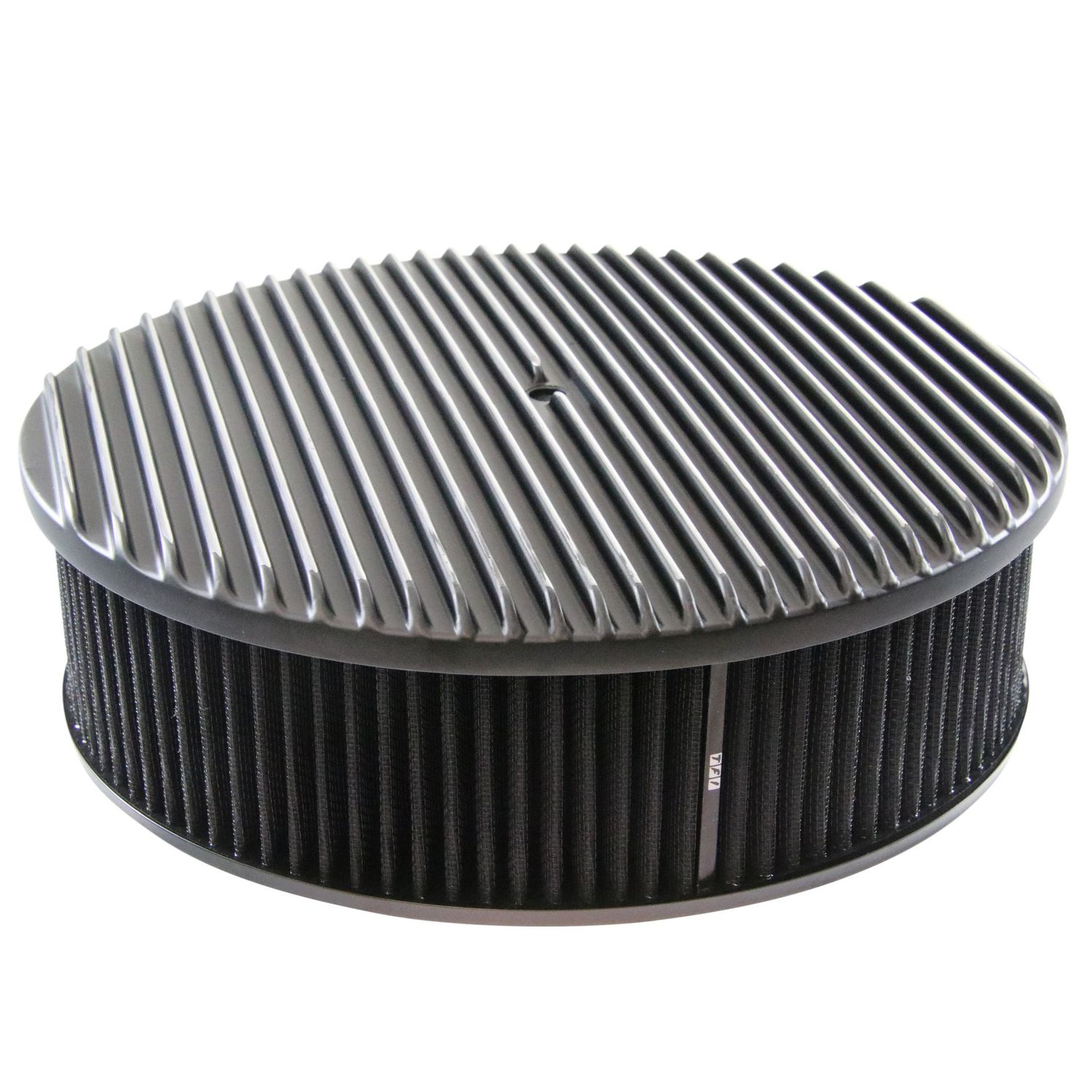 Black Alloy Full Finned Air Filter/Air Cleaner 14 Black Alloy Full Finned Air Filter/Air Cleaner 14" x 4" Holley Edelbrock Black Cotton Filte