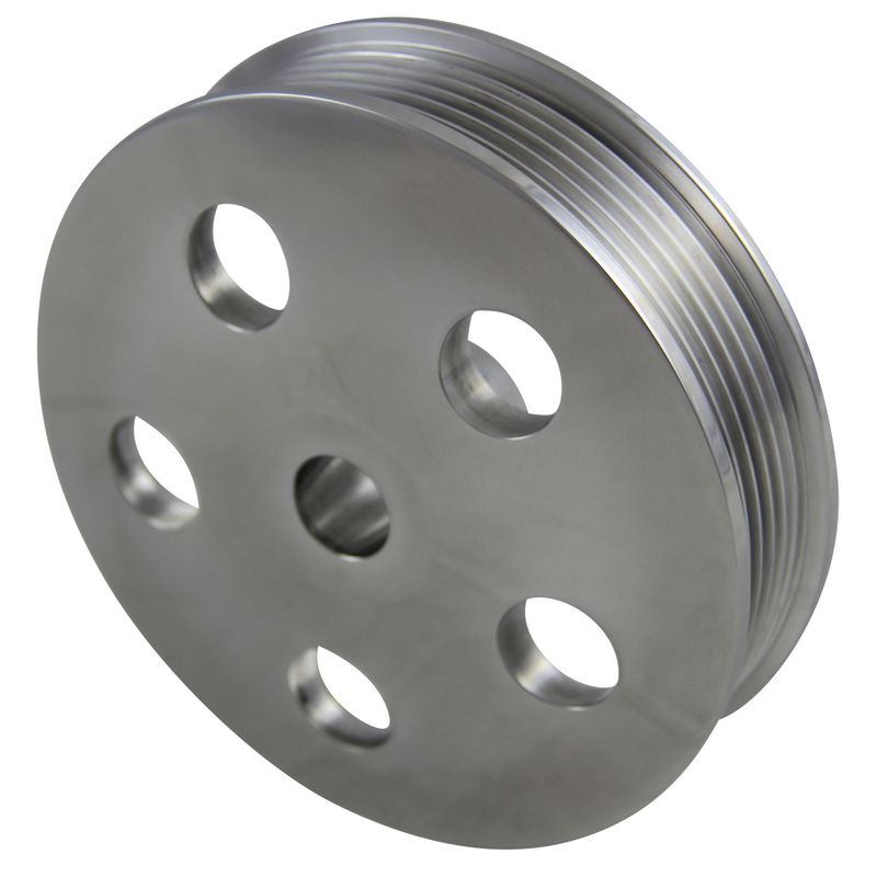 Pulley GM/Ford Power Steering Pump Serpentine Groove Polished Alloy 5/8" Shaft