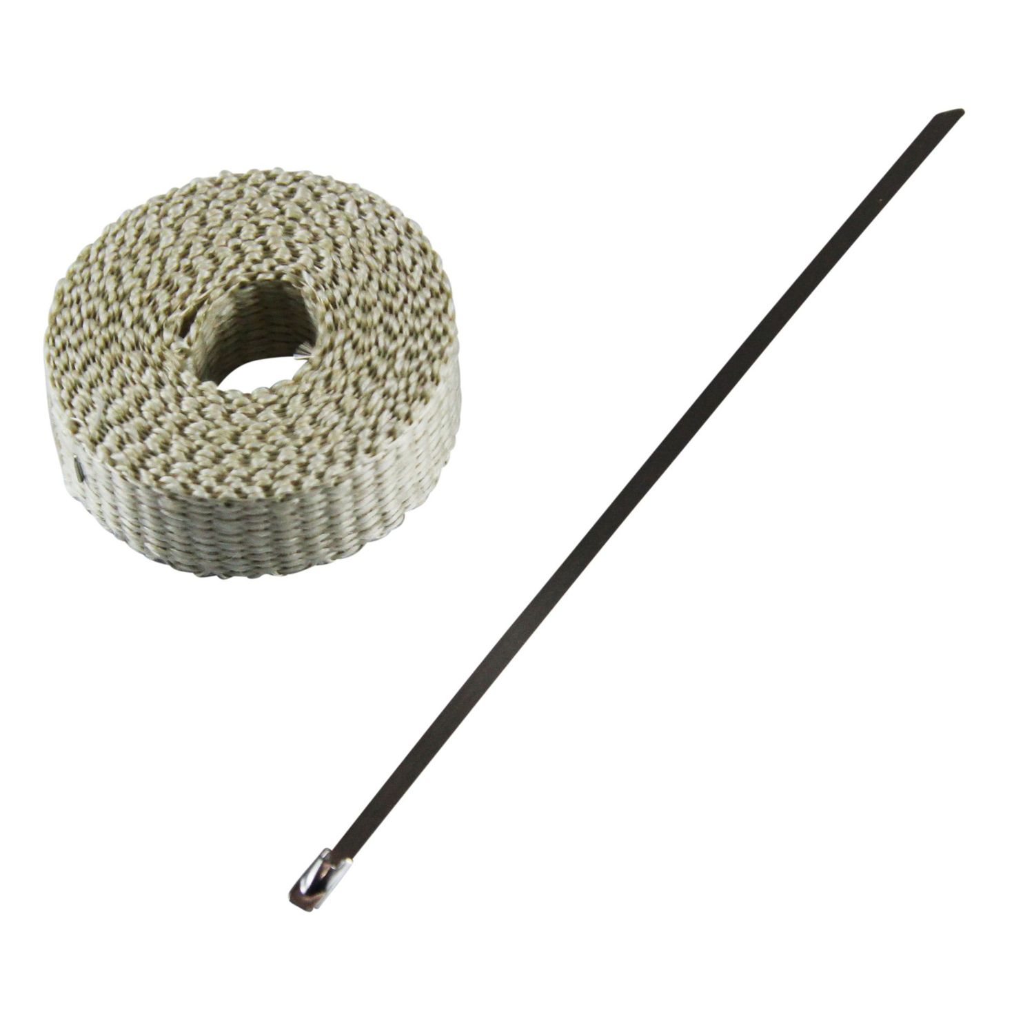 Exhaust Wrap 25mm(1") x 3mt(10ft) with Stainless Steel Lock Tie Rated 650'C