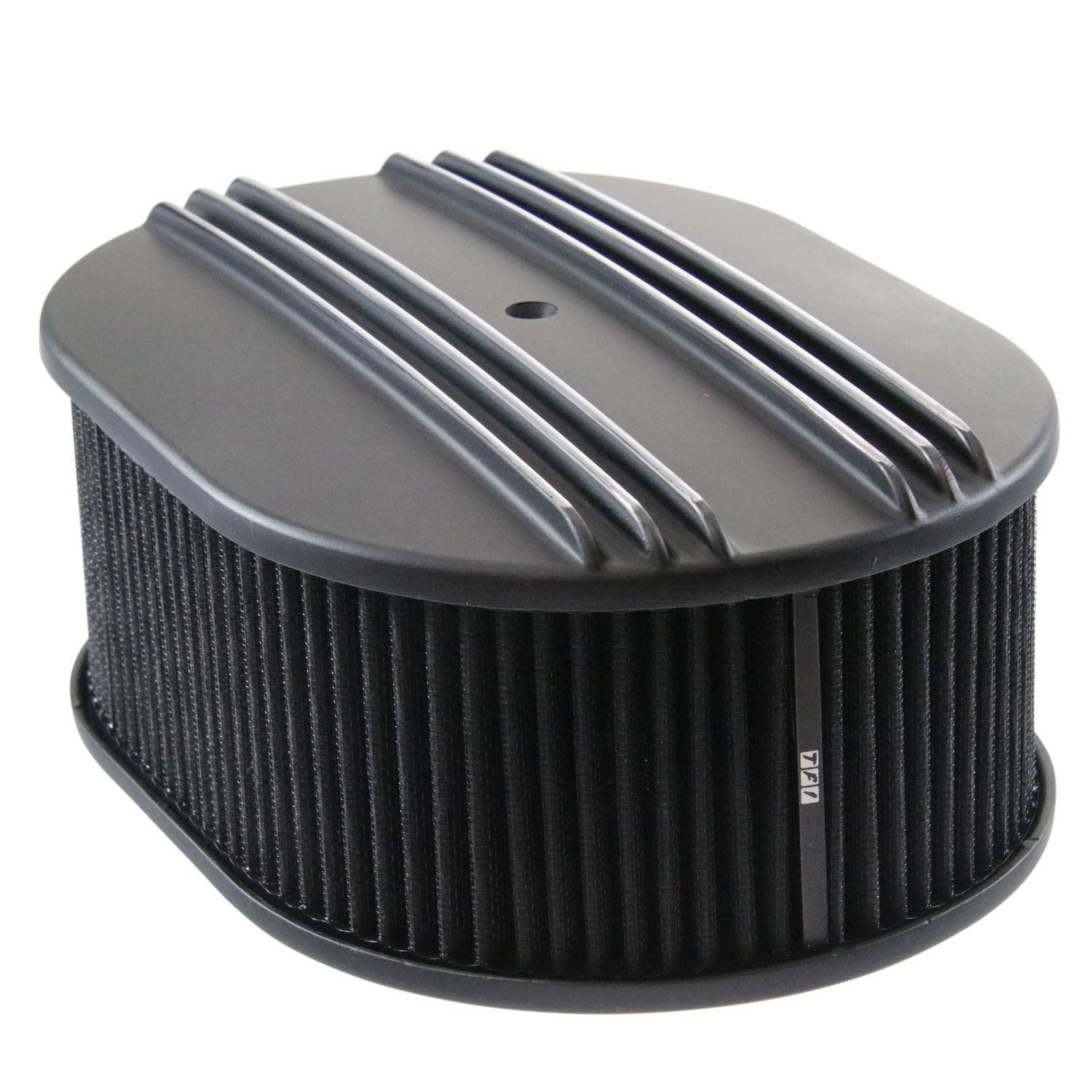 Oval Black Dual Centre Finned Air Filter/Air Cleaner 12" x 4" Holley Edelbrock Quadrajet