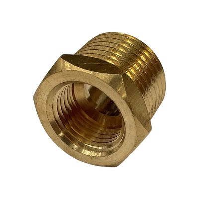 Brass Temp Bush Reducer 5/8" (15.8mm) Female UNF Thread to 1/2" (21.1mm) Male NPT Thread - Holden/Chev