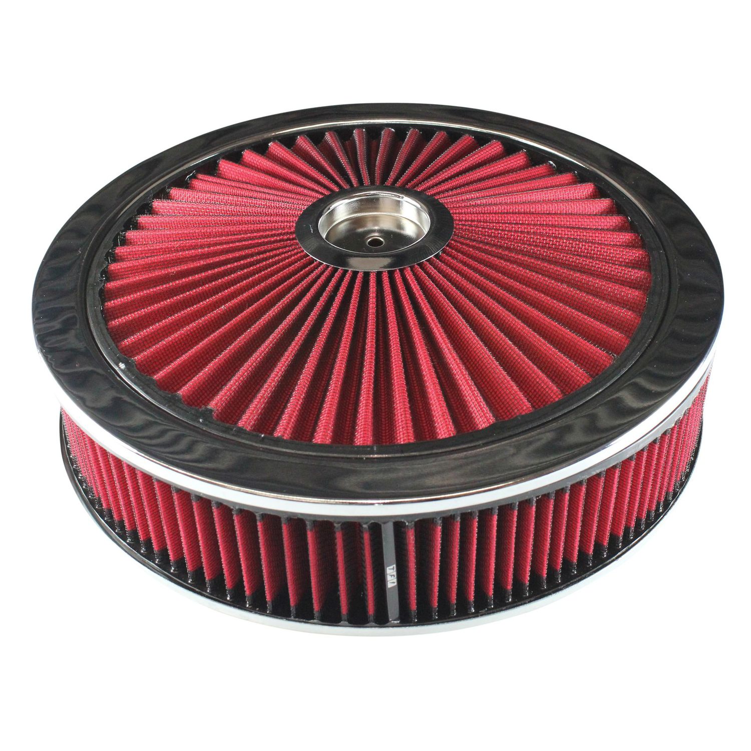 Extraflow Red Chrome Air Filter/Air Cleaner 14" x 3" Holley Edelbrock Recessed Base