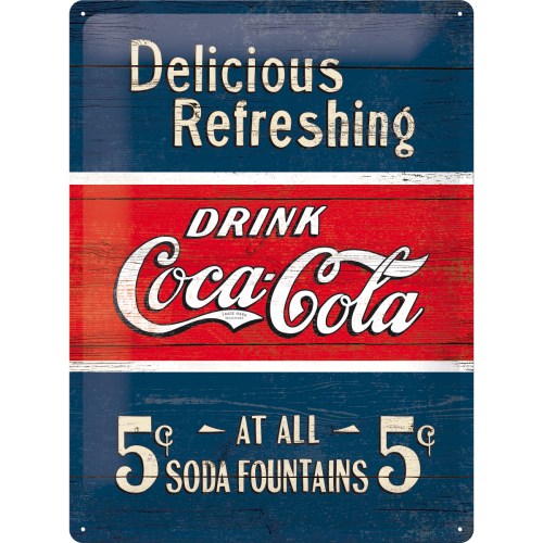 Coca Cola Delicious Refreshing 3D Metal Sign Reproduction 30cm x 40cm Coca Cola Delicious Refreshing 3D Metal Sign Reproduction 30cm x 40cm