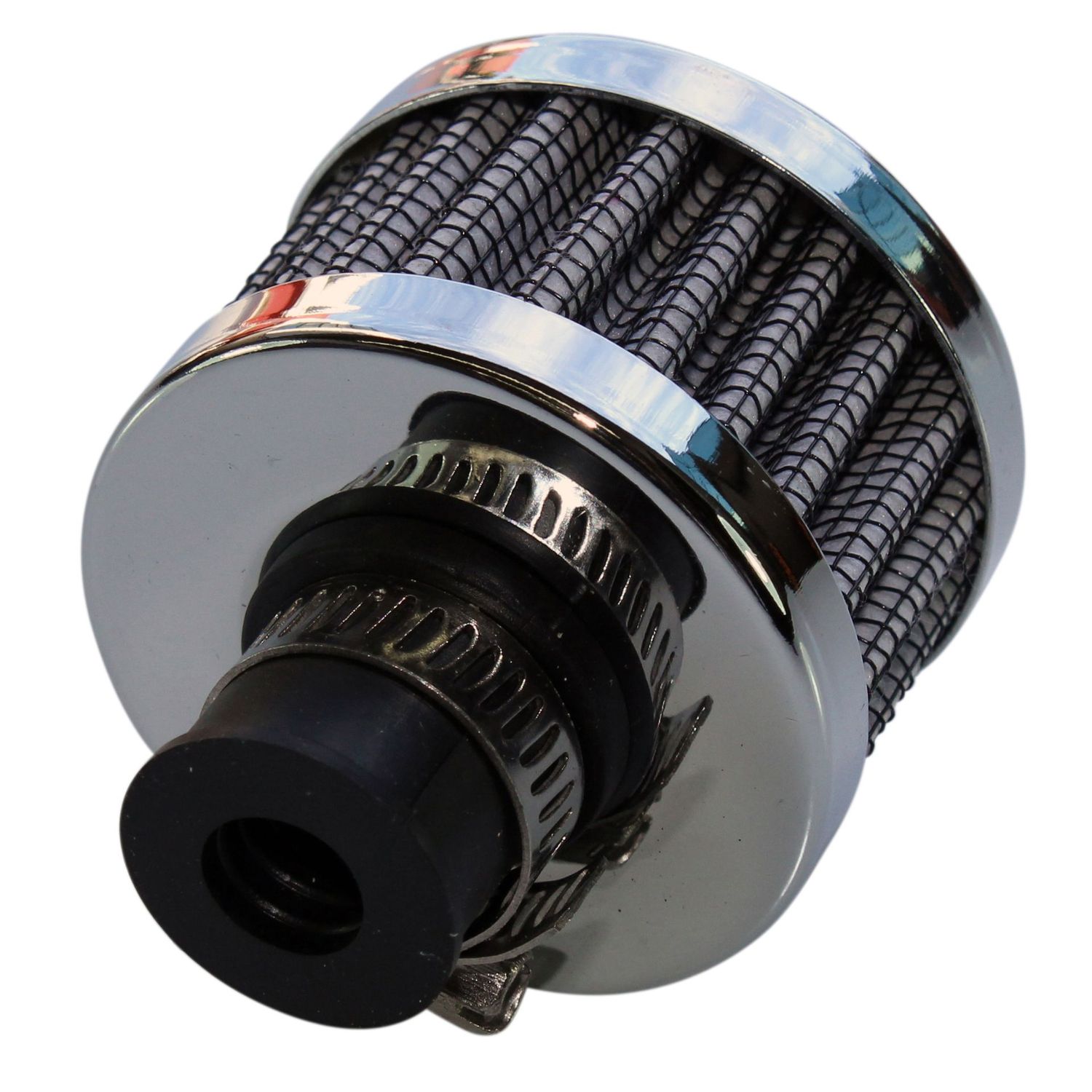 Breather Clamp On 3/8 Breather Clamp On 3/8"(9mm) Id Chrome Top White Element